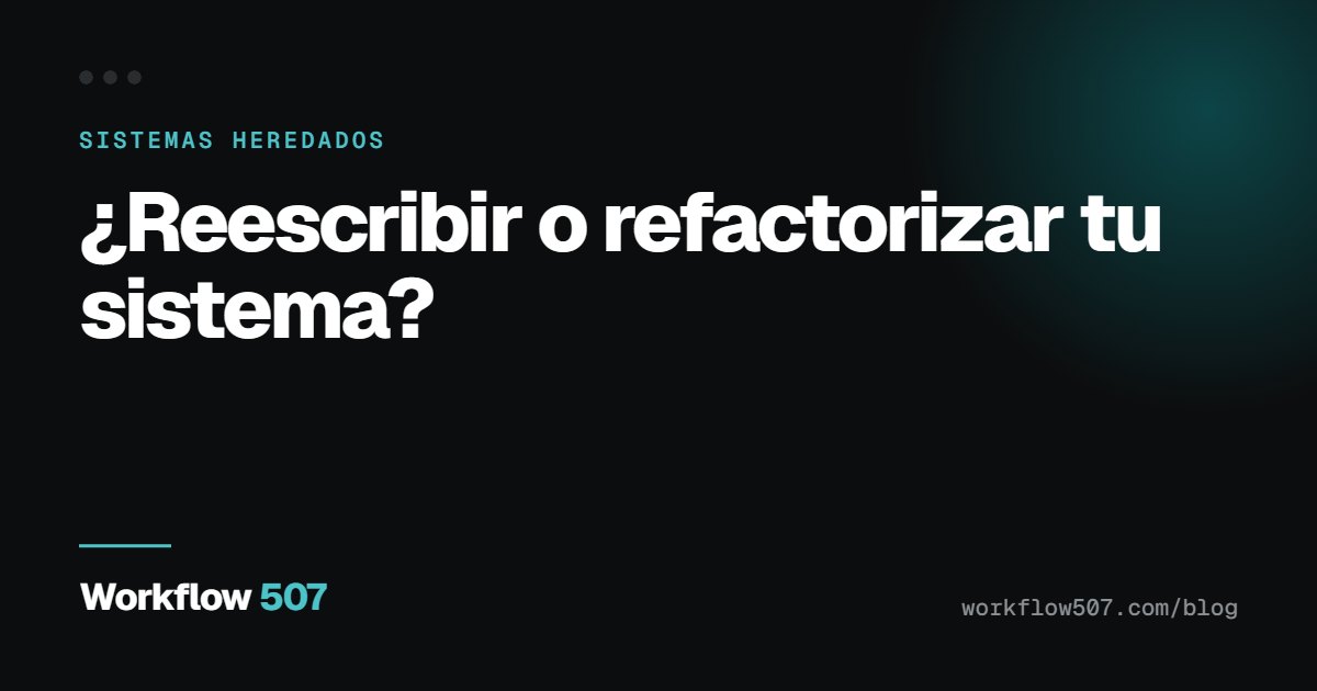 ¿Reescribir o refactorizar tu sistema?